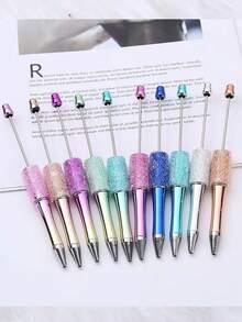 10pcs New Hot Selling DIY Jewelry UV Electroplated Sugar Handmade Stickers Sparkling Rhinestone Beaded Silicone Bead Focus Bead Craft Tools Stationery Decor - Multicolor - View 6