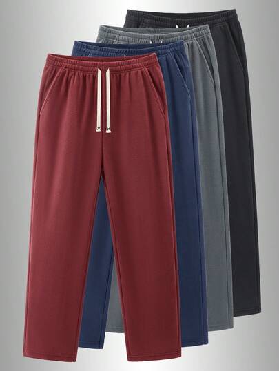 1 st herrfleecejoggerbyxor - mjuka termiska utomhusloungebyxor, elastiska midjor för löpning, vandring, vinter