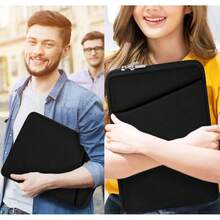 Laptop Sleeve, Durable Briefcase Shockproof Protective Case, Handbags Portable Laptop Bag 15.6 Inch Notebook Computer With Front Pocket, Black - Đen + 15,6 inch - Xem 7