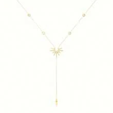 1pc New Women's Everyday Party Pendant Necklace, Y-Shaped Long Gold/Silver Pendant Necklace, Women's Jewelry, Perfect Accessory For Autumn/Winter, Holiday Gift, Party, Friend, Sweater Chain - Sunflower Y-shaped Necklace - View 6