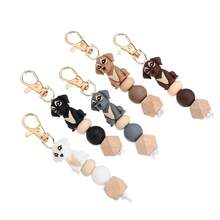 1pc Cartoon Puppy Silicone Beaded Keychain - Novelty Keychain For Women, Lobster Clasp, Suitable For Backpack Hanging, Key Ring Decoration, Birthday Gift Accessory, Wallet Decoration - Multicolor - View 5