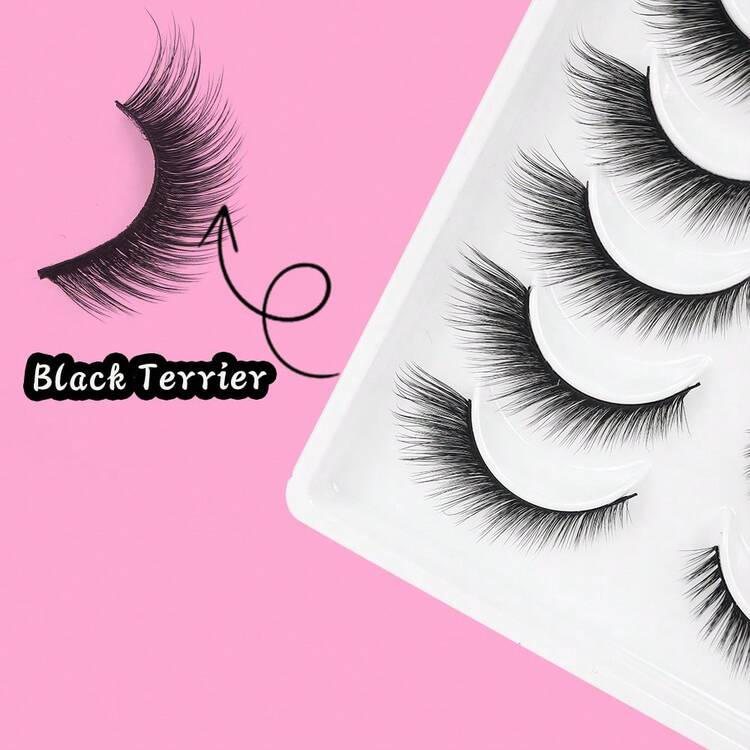 7对狐狸眼仿貂毛假睫毛，自然浓密假睫毛，蓬松纤细，适合日常佩戴，旅行必备，轻盈睫毛嫁接化妆工具 - 狐狸眼睫毛 - 查看 4