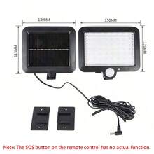 1 Stück 56/106/160 LED Solar Wandleuchte mit Bewegungssensor, wasserdicht, geeignet für Außenbereich Garten Villa Balkon Wandbeleuchtung (Die SOS-Taste auf der Fernbedienung hat keine tatsächliche Funktion) - Verschiedenfarbig - Übersicht 11