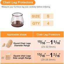 4/8/16/20/32 件圆形椅腿地板保护垫 - 适用于硬木地板的耐用硅胶家具垫，棕色底部防刮椅腿套，滑动顺畅的家具滑块，降低噪音而不会刮伤，适用于厨房、客厅和办公室 - 深棕色-1 - 查看 22