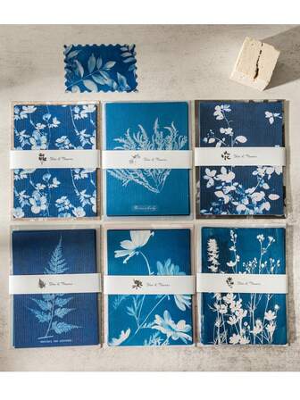 20pcs/Pack Material Paper Vintage Blue Plants And Flowers Scrapbooking Paper For Journaling Supplies, Decorative Craft Paper For Junk Journals 10design Partten