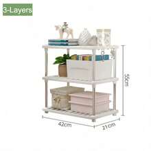 1 PC Waterproof 4-Tier Multipurpose Plastic Storage Organizer Rack - Versatile Shelving Unit For Kitchen, Bathroom, Bedroom, Office, Garage - Multicolor - View 7