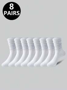 2/5/6/8 Pairs Men's Mid-Calf Socks, Casual Minimalist, Suitable For Couples, All Seasons - Multicolor - View 6