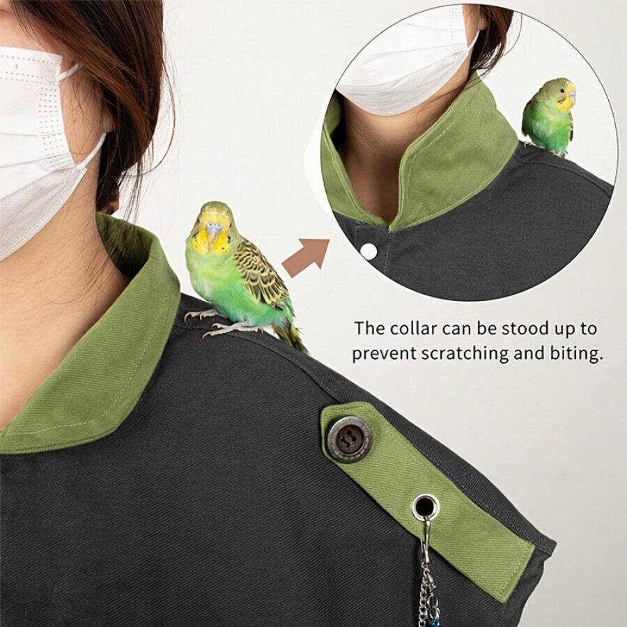 Parrot Scratch-Resistant Shoulder Protector Shawl - Multifunctional Pet Bird Shoulder Pad Diaper Shawl Suitable For Small To Medium-Sized Parrots, Basellis, Sun Conures, And Finch Birds - Durable Polyester Material, Easy To Clean, Prevents Scratches And Protects Against Parrot Droppings. Parrot Accessory, Bird Care Accessory, Functional Design, Easy-To-Clean Material.