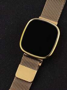 Innovative Dial Magnetic Buckle Milanese Band Digital Sports Watch - Gold - View 5