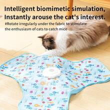 Interactive Feather Cat Toy, Moving Feather Cat Toy, Hide And Seek Cat Toy, Suitable For Bored Adult Cats Hunting And Hide-And-Seek Games, Gift, Celebration Item - Multicolor - View 8