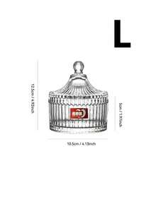 Transparent Glass Candy Jar, Storage Jar, Wedding Candy Jar, Wax Glass Jar With Lid, Glass Vessel, Christmas Gift - Clear - View 7