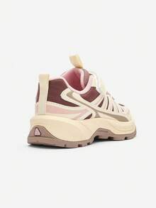 Balabala Kids Girls Sneakers, 2025 Spring Autumn Chunky Sneakers, Outdoor Non-Slip - Red Coffee Color - View 5