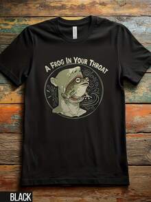 A Frog In Your Toat T-Shirt, Funny Frog Tee, Weird Funny Shirt, Silly Shirt, Unhinged Shirt, Quirky Shirt, Dark Humor Sarca Shirt,This Fun Printed Casual T-Shirt Is The Perfect Gift For Valentine's Day/Christmas - 款式4 - 查看 1