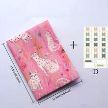 1个A5/A6斑点猫系列书套，计划本保护套，日记本保护壳，办公文具用品，赠送1张布艺索引贴纸