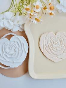 妈妈生日翻糖饼干模具 情人节母亲节快乐 爱心玫瑰造型压花压模 DIY烘焙工具 - 模具 - 查看 3