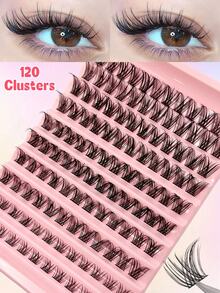 120 szt. puszystych, pojedynczych sztucznych rzęs w kształcie litery D, tworzących naturalny i gęsty efekt, długość 8-16 mm, odpowiednie dla początkujących majsterkowiczów, świetny prezent dla kobiet i dziewcząt