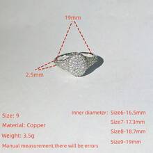 VKHK 1pc Luxurious Fully Rhinestone Decorated Artificial Zirconia Accent Single Ring, Suitable For Women Wedding Wear And Gift - Diamond Ring - View 4
