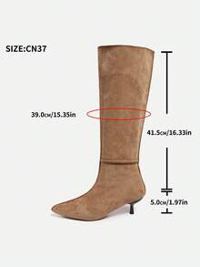 Bốt cao đến đầu gối, có thể chuyển đổi, cài nút, vá lỗi thời trang thu/đông, bốt cao đến đùi, mũi nhọn, giày cao gót kiểu mèo, thời trang hè 2025 mới dành cho nữ - Màu Khaki - Xem 8