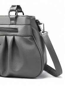 Sac à main femme de grande capacité conventionnel, sac doux de haute qualité, de mode et de style rétro. Nouveau modèle 2024 - Gris - Voir 7