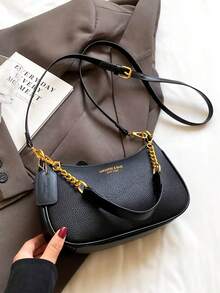 『US-Based Shipping』1pc Solid Color PU Leather Shoulder Bag For Women, Versatile Crossbody Bag For Commuting, Adjustable Shoulder Strap,Fashion Purses For Women 2025 PU Leather Shoulder Bag Crossbody Bag With Chain Chic Hobo Bag Underarm Bag Handbags For Women,Women's Zipper Small Underarm Bag Chain Leather Crossbody Bags Elegant Shoulder Handbags Purse,Purse ,Crossbody Shoulder Strap, For Autumn & Winter, Warm Winter, Outdoors,Bolsos Para Mujer,Tote Bags For Women,Bags For Women,Shoulder Bag,Carteras,Carteras Para Mujer,Bolsas,Designer Handbags,Crossbody Bags For Women,Mochilas Para Mujer,Handbags For Women - 黑色 - 查看 6