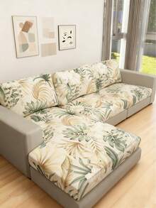 1pc Leaf Print Sofa Cushion Cover, Modern Tropical Leaf Print Sofa Seat Cushion Cover, Suitable For Home - Multicolor - View 5