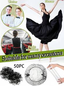 Hair Nets 50 PCS, 20 Inch Invisible Elastic Hair Nets For Women – Lightweight Mesh Hair Net For Food Service, Cooking, Ballet Dance & Salon Use; Breathable & Secure Fit,