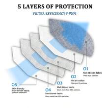 KN95 Face Mask 50 PCS Breathable Protection Masks Individually Wrapped 5-Ply KN95 Black Masks Cup Dust Safety Masks - Multi - View 4