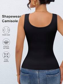 Women's Shapewear Camisole, Body Shaping Tight Waist Sleeveless Top - Black - View 2