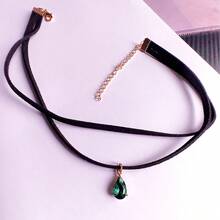 1pc Halloween Rhinestone Velvet Necklace