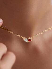 1pc S925 Sterling Silver Round Moissanite Flower Pendant Necklace, Suitable For Women, Exquisite Jewelry Gift - Heart-shaped Teardrop Necklace - View 6