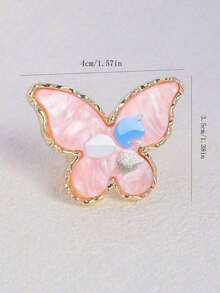 Butterfly Shaped Nail Color Palette Ring Small Gel Polish Mixing Tray Nails Pigment Plate With Finger Rings,Multi-Functional Adjustable Painting Plate Ring - Butterfly Nail Color Palette, Nail Art Palette, Finger Ring, Eyelash Glue Holder, Color Mixing Plate, Paraben-Free Tool For Nail Artists And Beauty Enthusiasts - Multicolor - View 5