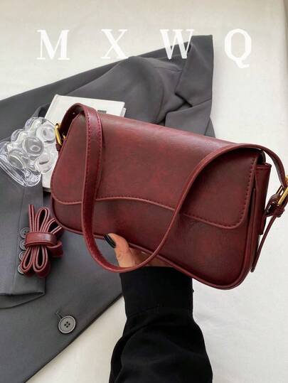 时尚女士单肩包，适合工作/斜挎包，勃艮第包，包包，新年理想礼物，时尚勃艮第包