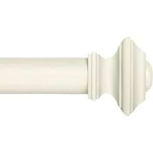 Drapery Window Curtain Rod Set Square Design 1 1 8 Rod. 72 To 144 Inch. Ivory White - Ivory - View 1