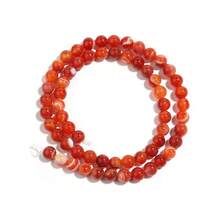 1 件天然红条纹玛瑙珠串，4/6/8/10/12 毫米时尚手工 DIY 散珠，适用于手链、项链、珠宝、手机链、钥匙扣 - 紅色條紋瑪瑙 - 查看 9