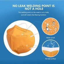 KN95 Face Mask 50 PCS Breathable Protection Masks Individually Wrapped 5-Ply KN95 Black Masks Cup Dust Safety Masks - Tangerine - View 4