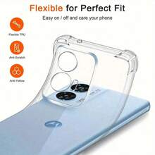 One Air-Cushioned Phone Case, Compatible With Motorola Moto G85/Moto G84/Moto G82/Moto G75/Moto G73/Moto G72/Moto G71 5G/Moto G62 5G/Moto G60/Moto G55/Moto G54/Moto G53/Moto G52/Moto G51 5G/Moto G50 5G/Moto G45/Moto G42/Moto G41/Moto G35/Moto G34/Moto G32/Moto G31/Moto G23/Moto G22/Moto G20 - Clear - View 5
