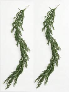 MEHELANY 3/2/1件 7英呎人造綠色松針花環，逼真觸感諾福克松花環，適用於餐桌、壁爐架、節日居家室內/室外裝飾、地板裝飾、家居裝飾、花環、藤蔓 - 綠色 - 查看 11