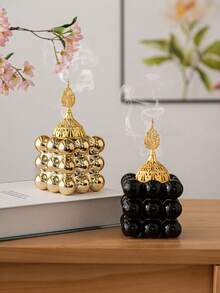 1 pieza Soporte de vela en forma de cubo geométrico de resina en color dorado/blanco/negro, decoración del hogar creativa, regalo del Día de San Valentín - Multicolor - Ver 5