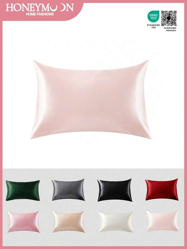 1pc Silky Satin Pillowcase, Silk Pillow Case For Hair And Skin, Luxurious And Silky Smooth, Ultra Soft And Breathable, No Filler, Machine Washable. For Home Bedding And School Bedding Dorm Essentials, Oeko-Tex Certified