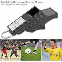 Dilwe - Silbato de árbitro, Silbato Fuerte para Baloncesto, fútbol, Camping, Llamadas de Emergencia - Negro - plata - Ver 6