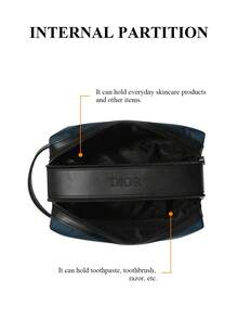 Christian Dior 海军蓝双拉链旅行收纳包，高档洗漱包 - 藏蓝色 - 查看 5