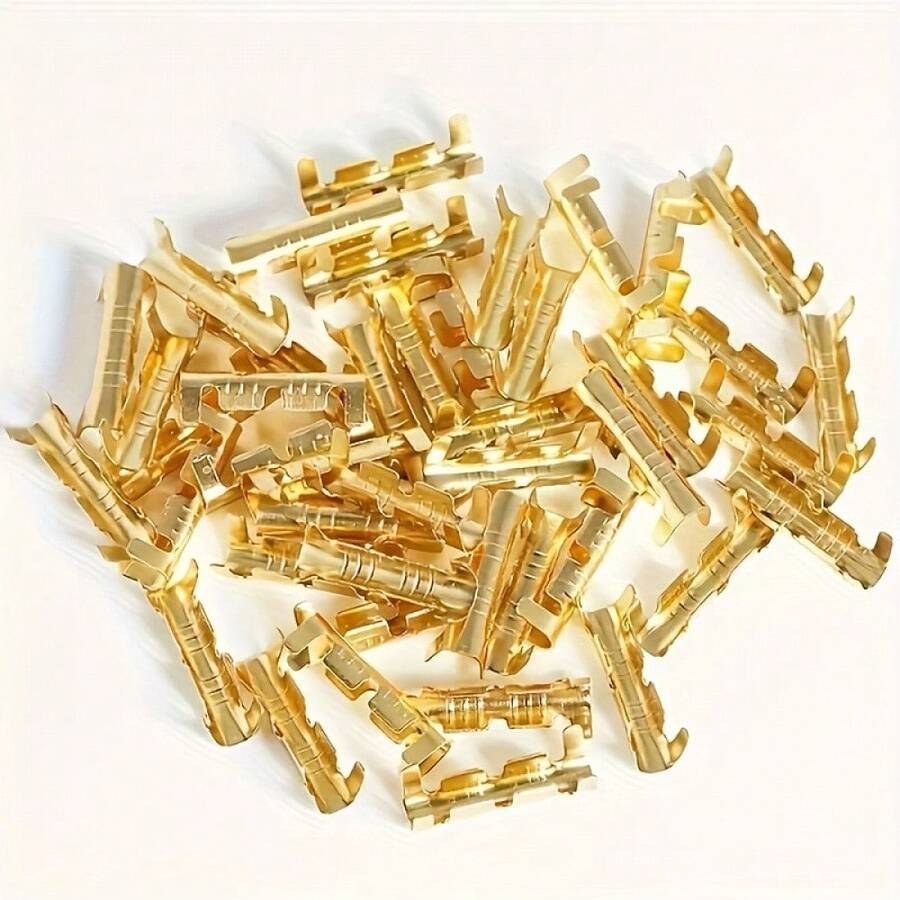 100pcs High Quality U-Type Wire Connectors - Copper Alloy Crimp Terminals, For Electrical Projects, Suitable For Block And Spade Connectors, Reliable And Durable, No Charging Power Mode, Electrical Wiring Supply