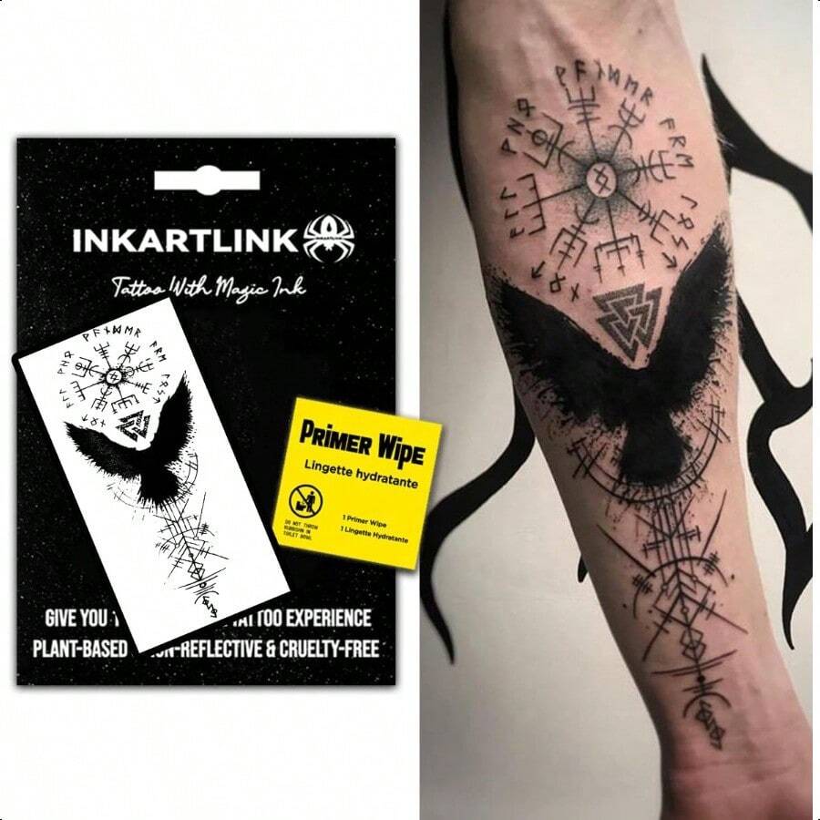 INKARTLINK 新パッケージ先行第一期 タトゥーシール 2枚セット 2週間長持ち 防水 tattoo ジャグアタトゥー 入れ墨シール 半永久的 メンズ レディース 卒業式 イベント フェス プール パーティー お祭り 旅行に活躍 魅力UP 説明書付き - 5 - チェックする 1