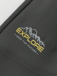 Balabala 儿童男童抓绒运动裤，2025秋冬款，保暖休闲 - 中灰 - 查看 5