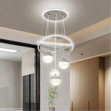 4-Head Acrylic Round Ball Pendant Light, Modern Minimalist Design, Suitable For Dining Room, Bedroom, Living Room, Corridor, Ceiling Light - Multicolor - View 13