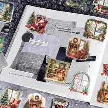 50PCS Christmas Scene Festival Graffiti Stickers Waterproof Transparent PET Stickers For Suitcase Guitar Ipad Phone Case Laptop Cups - Multicolor - View 8