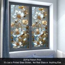 2D Flat Surface, 1 Piece Of Window Sticker, 2D Flat White Floral Art Pattern PVC Electrostatic Adsorption Window Film, Elegant And Light Luxury Style Home Decoration Window Film Decals For Living Rooms And Bedrooms, Artistic Atmosphere + Privacy Protection, Custom Sizes Available, Home Decoration, Floral Art Design, Glass Craftsmanship Texture, Durable Material, Electrostatic Adsorption Type, 2D Flat Surface, Window Art Decoration - 17.72*39.37吋(45*100公分) - 查看 7