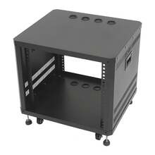 Futchoy 9U Server Rack, Server Rack Cabinet, Rolling Studio Rack Case - Black - View 7