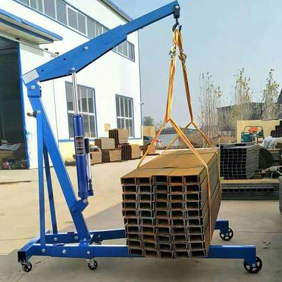 Hydraulic Long Ram Jack, 8 Tons/17363 Lbs Capacity, With Single Piston Pump And Clevis Base, Manual Cherry Picker With Handle, For Garage/Shop Cranes, Engine Lift Hoist, Blue