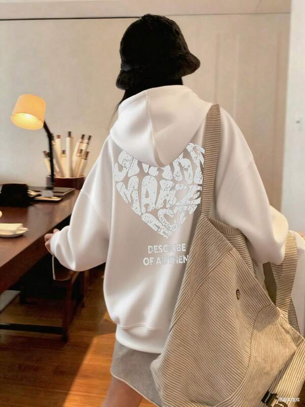 Women's Slim Hoodie - Loose Korean Version Well-Beater Coat, Soft Daily Casual Pullover Coat For Layering In Spring And Autumn (Machine Washable) - Simple Fashion Clothing, Durable Design, Fashion Coat, Women's Must-Have.